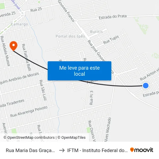 Rua Maria Das Graças Jorge Fazolino to IFTM - Instituto Federal do Triângulo Mineiro map