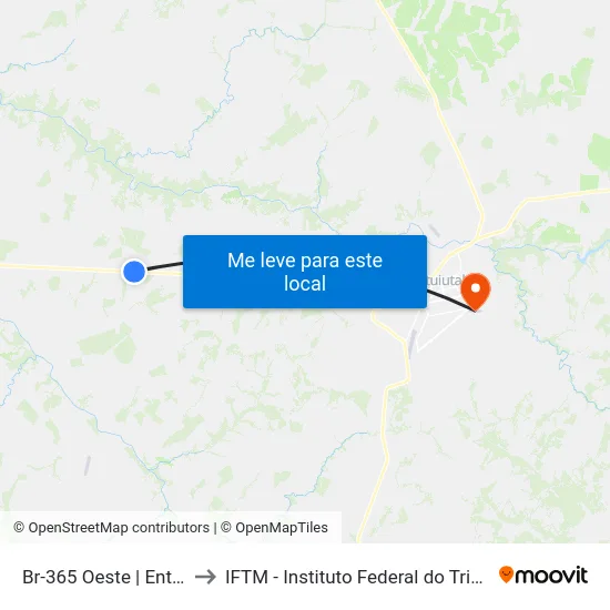 Br-365 Oeste | Entr. Diu-370 to IFTM - Instituto Federal do Triângulo Mineiro map