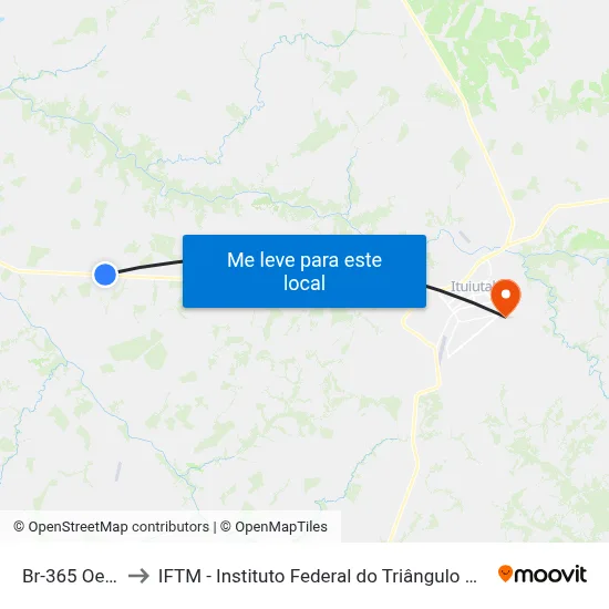 Br-365 Oeste to IFTM - Instituto Federal do Triângulo Mineiro map