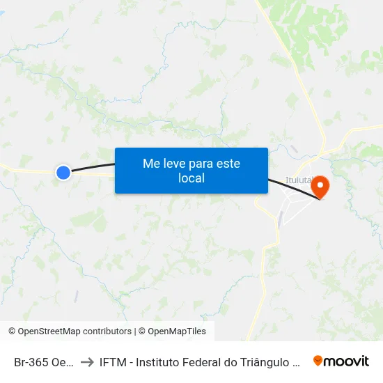 Br-365 Oeste to IFTM - Instituto Federal do Triângulo Mineiro map