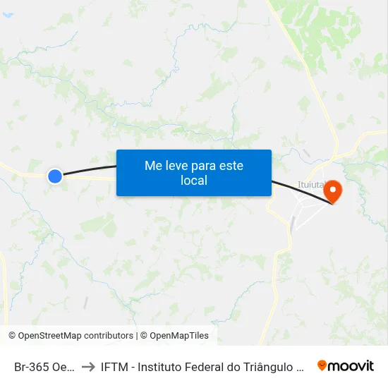 Br-365 Oeste to IFTM - Instituto Federal do Triângulo Mineiro map