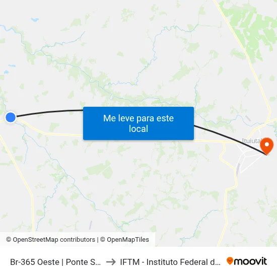 Br-365 Oeste | Ponte Sobre Rio Da Prata to IFTM - Instituto Federal do Triângulo Mineiro map