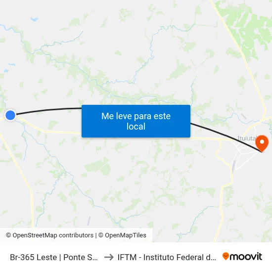 Br-365 Leste | Ponte Sobre Rio Da Prata to IFTM - Instituto Federal do Triângulo Mineiro map
