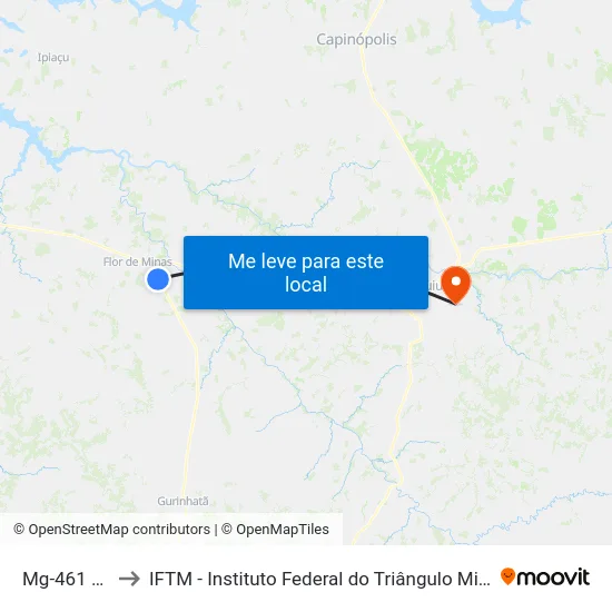 Mg-461 Sul to IFTM - Instituto Federal do Triângulo Mineiro map