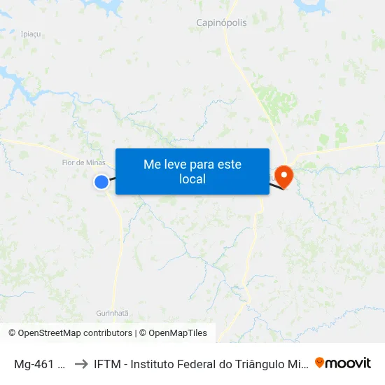 Mg-461 Sul to IFTM - Instituto Federal do Triângulo Mineiro map