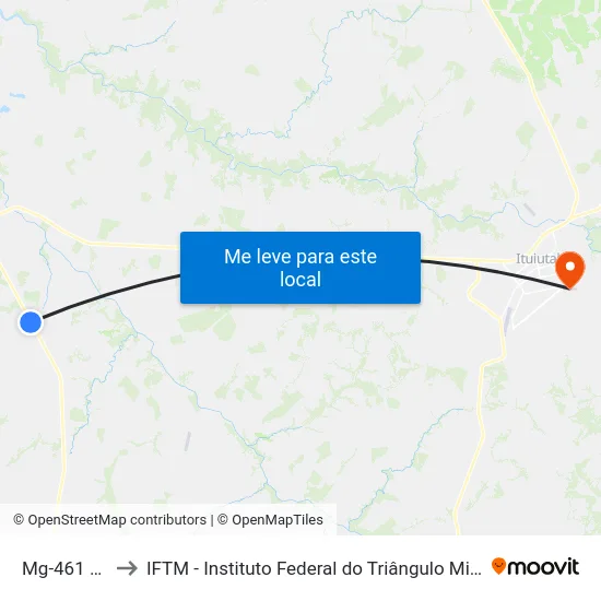 Mg-461 Sul to IFTM - Instituto Federal do Triângulo Mineiro map