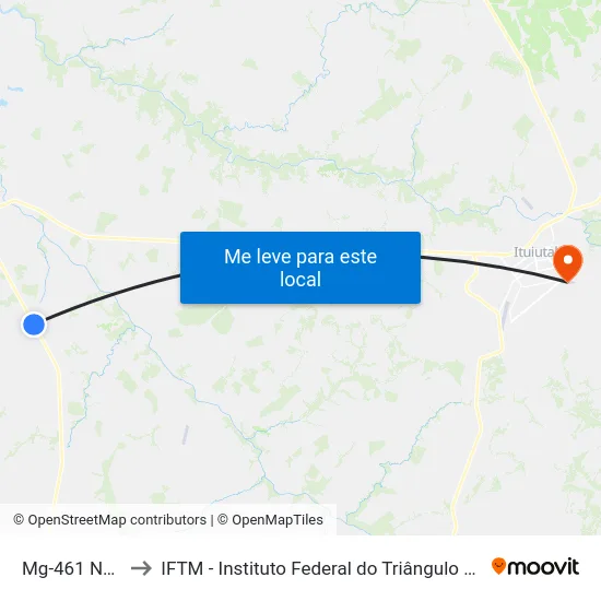 Mg-461 Norte to IFTM - Instituto Federal do Triângulo Mineiro map