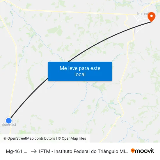 Mg-461 Sul to IFTM - Instituto Federal do Triângulo Mineiro map