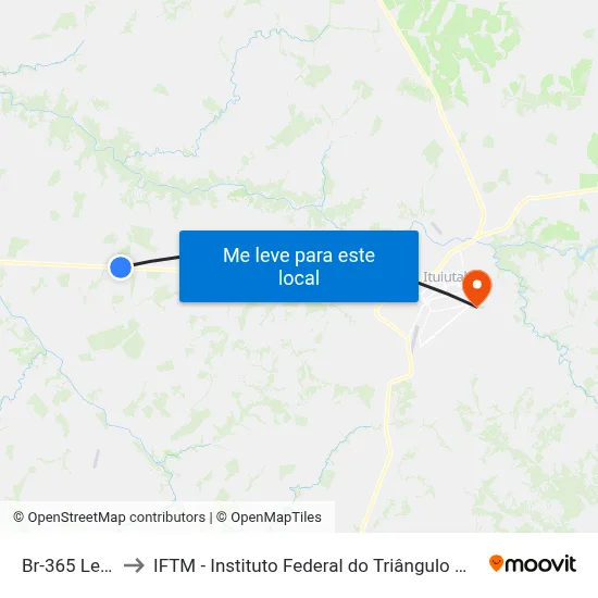 Br-365 Leste to IFTM - Instituto Federal do Triângulo Mineiro map