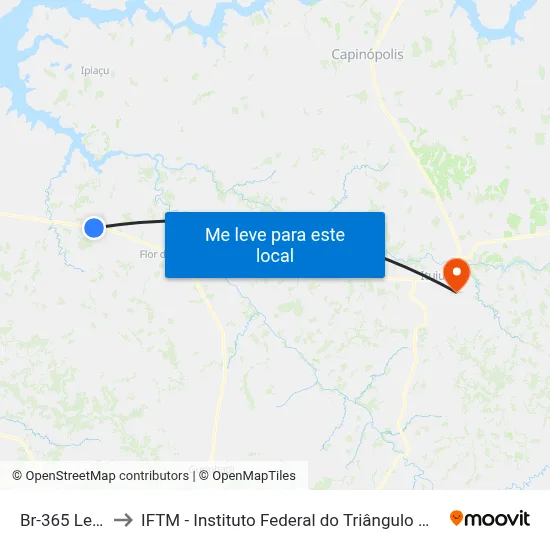 Br-365 Leste to IFTM - Instituto Federal do Triângulo Mineiro map