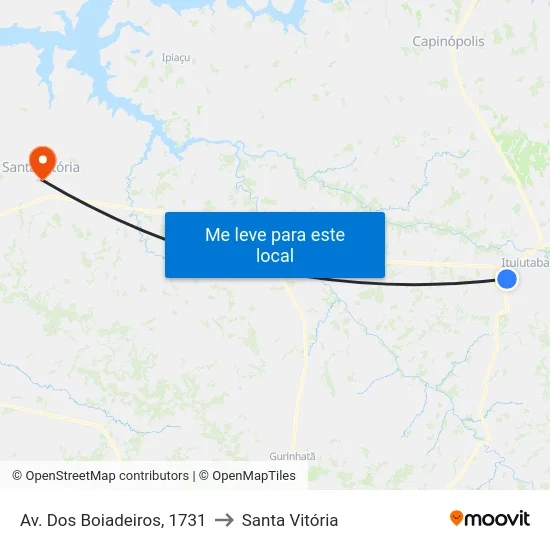 Av. Dos Boiadeiros, 1731 to Santa Vitória map