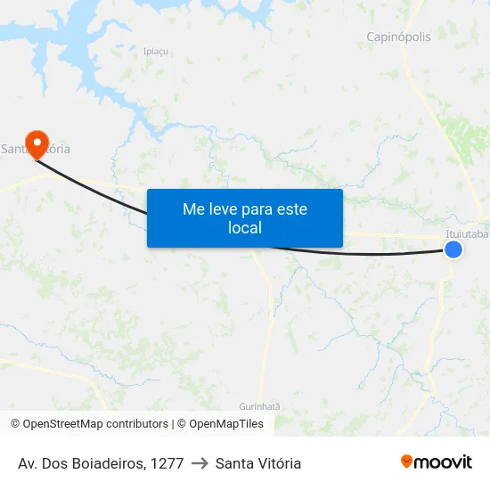 Av. Dos Boiadeiros, 1277 to Santa Vitória map