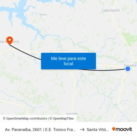 Av. Paranaíba, 2601 | E.E. Tonico Franco to Santa Vitória map