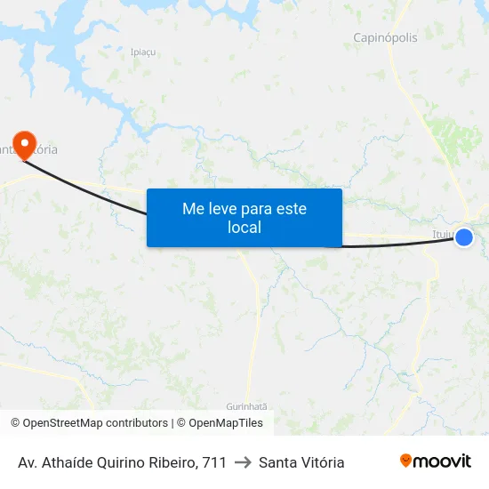 Av. Athaíde Quirino Ribeiro, 711 to Santa Vitória map