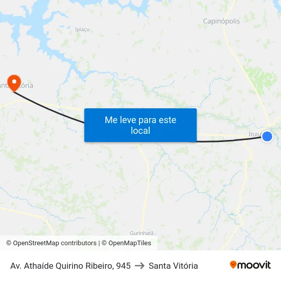 Av. Athaíde Quirino Ribeiro, 945 to Santa Vitória map