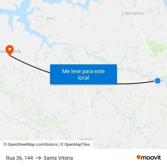 Rua 36, 144 to Santa Vitória map