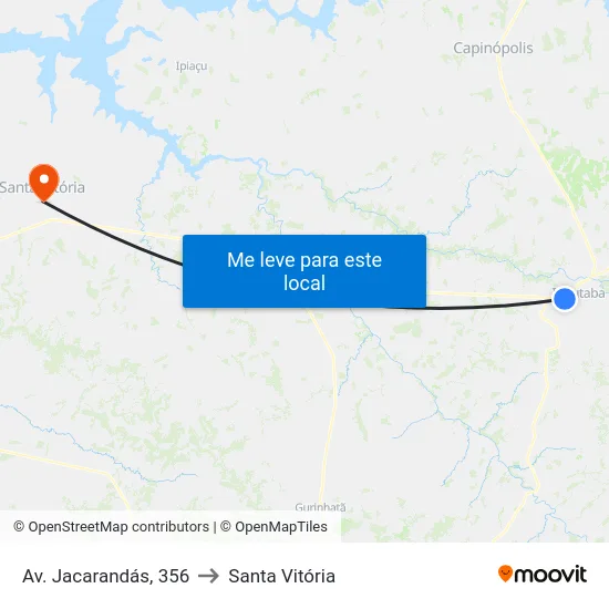 Av. Jacarandás, 356 to Santa Vitória map