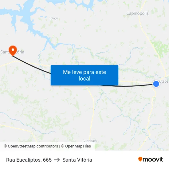 Rua Eucaliptos, 665 to Santa Vitória map