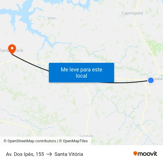 Av. Dos Ipês, 155 to Santa Vitória map