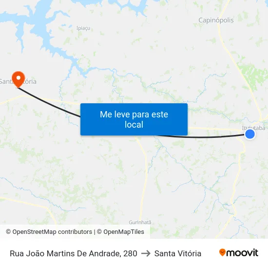 Rua João Martins De Andrade, 280 to Santa Vitória map