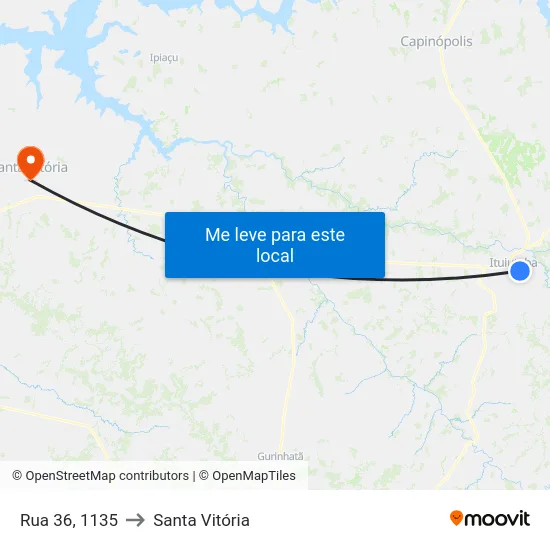 Rua 36, 1135 to Santa Vitória map