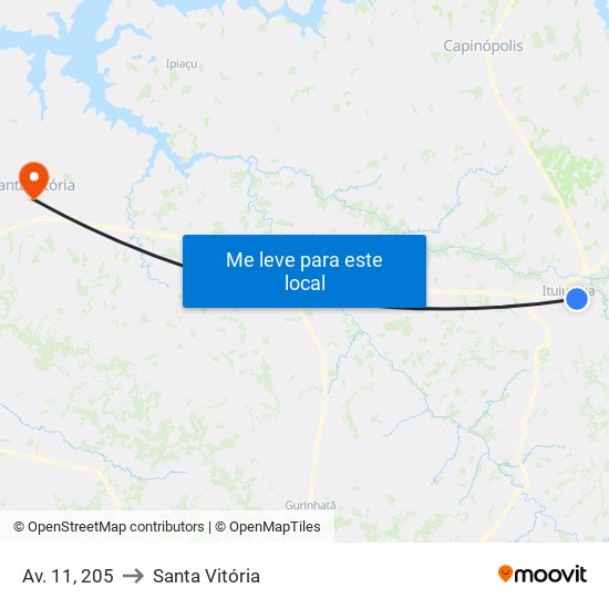Av. 11, 205 to Santa Vitória map
