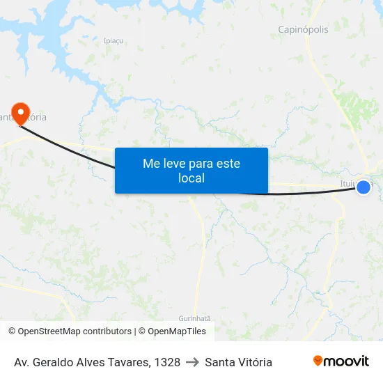 Av. Geraldo Alves Tavares, 1328 to Santa Vitória map