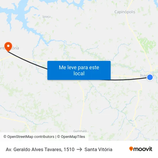 Av. Geraldo Alves Tavares, 1510 to Santa Vitória map