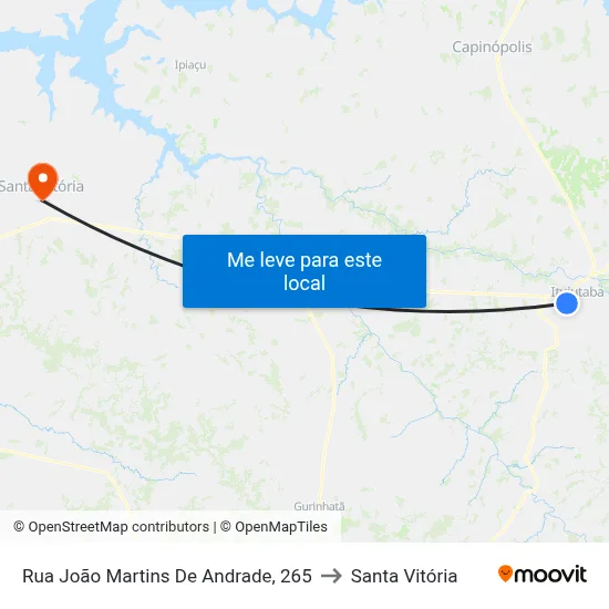 Rua João Martins De Andrade, 265 to Santa Vitória map