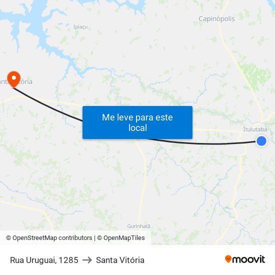 Rua Uruguai, 1285 to Santa Vitória map