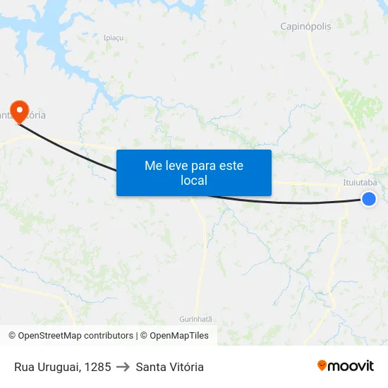 Rua Uruguai, 1285 to Santa Vitória map