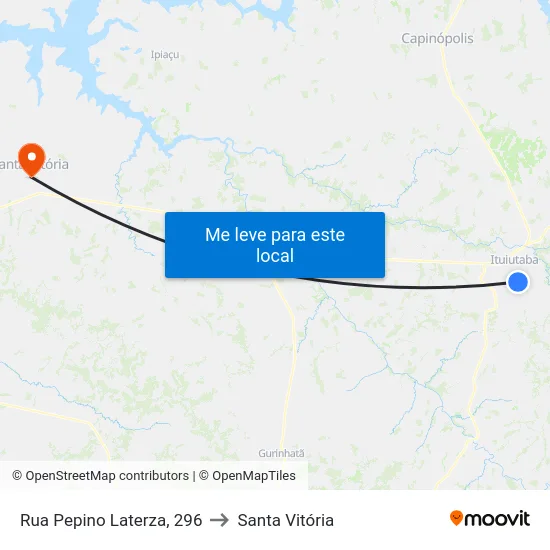 Rua Pepino Laterza, 296 to Santa Vitória map