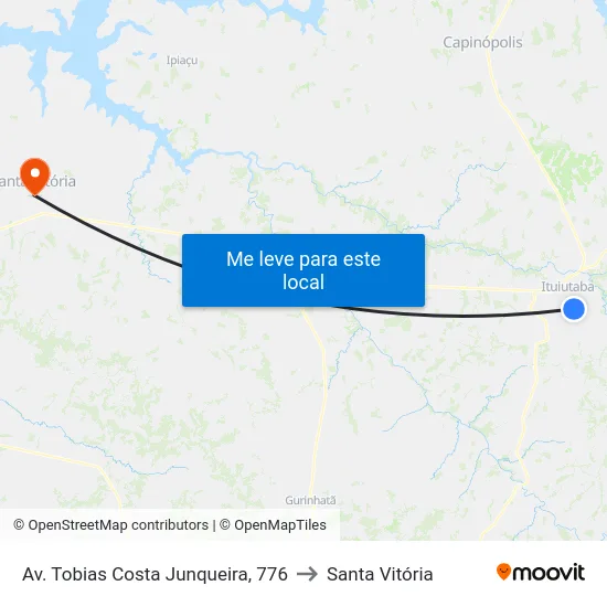 Av. Tobias Costa Junqueira, 776 to Santa Vitória map