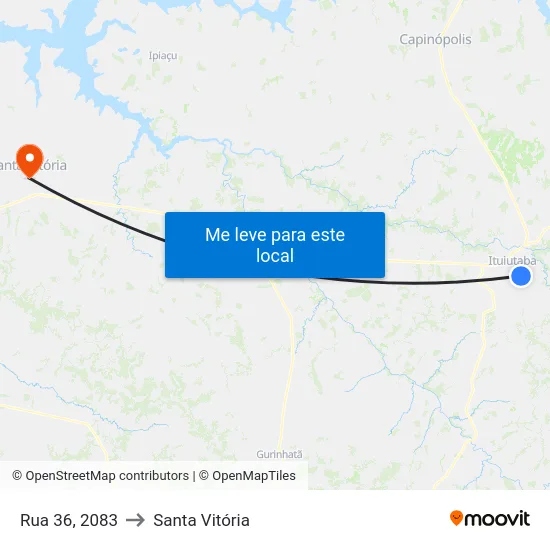 Rua 36, 2083 to Santa Vitória map
