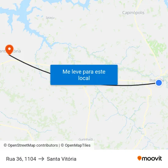 Rua 36, 1104 to Santa Vitória map