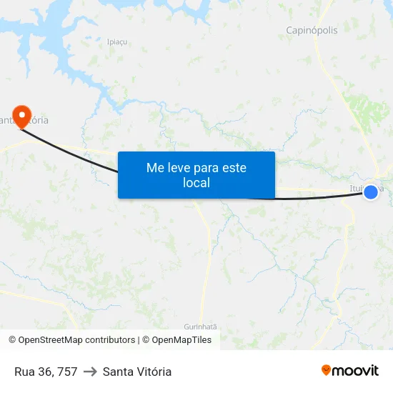 Rua 36, 757 to Santa Vitória map