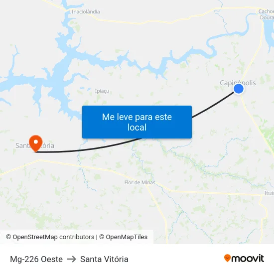 Mg-226 Oeste to Santa Vitória map