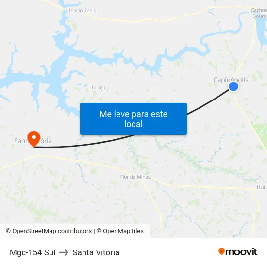 Mgc-154 Sul to Santa Vitória map