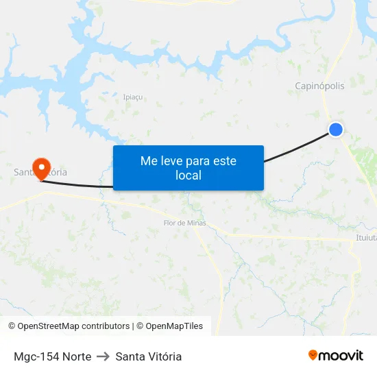 Mgc-154 Norte to Santa Vitória map