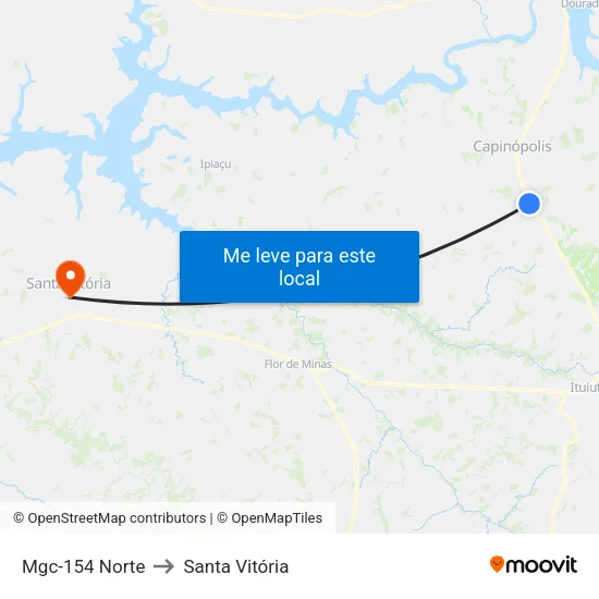 Mgc-154 Norte to Santa Vitória map