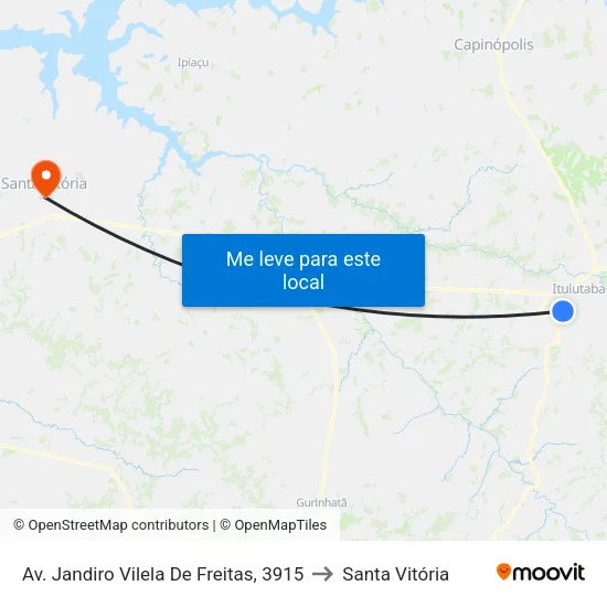 Av. Jandiro Vilela De Freitas, 3915 to Santa Vitória map