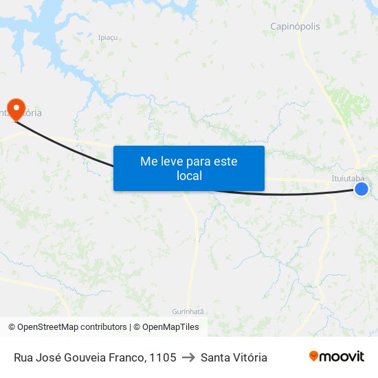 Rua José Gouveia Franco, 1105 to Santa Vitória map