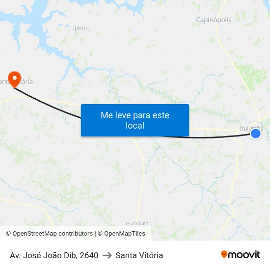 Av. José João Dib, 2640 to Santa Vitória map