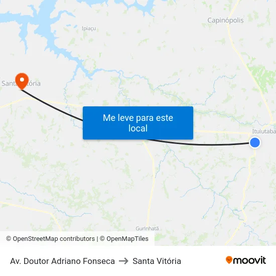 Av. Doutor Adriano Fonseca to Santa Vitória map