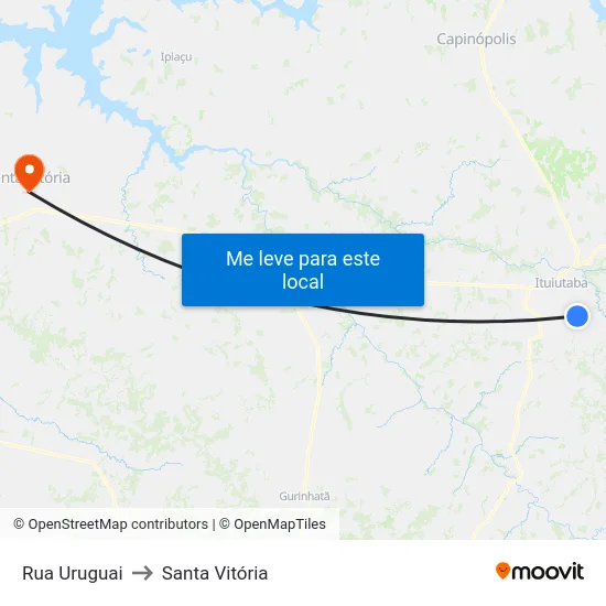 Rua Uruguai to Santa Vitória map