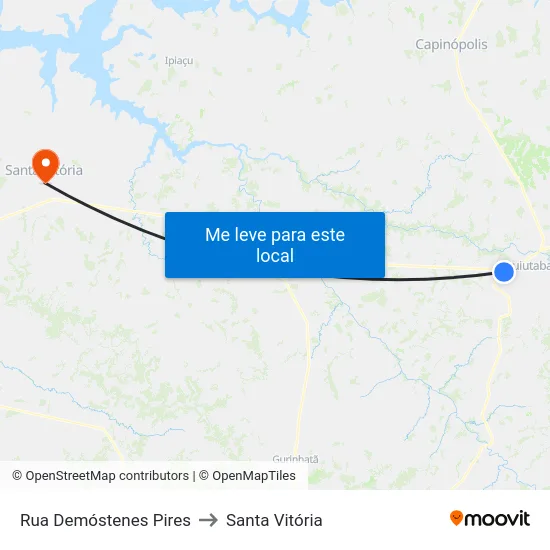 Rua Demóstenes Pires to Santa Vitória map