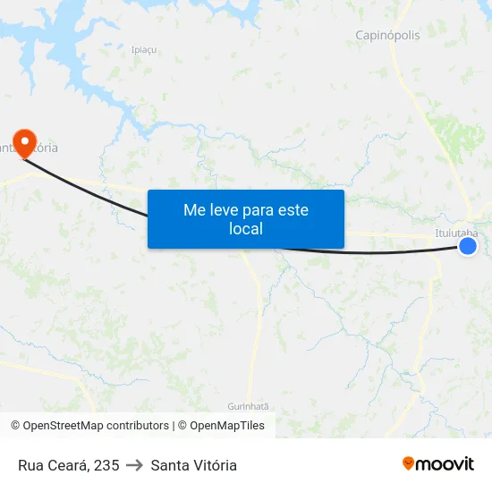 Rua Ceará, 235 to Santa Vitória map