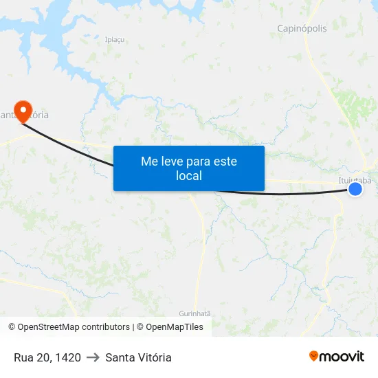 Rua 20, 1420 to Santa Vitória map