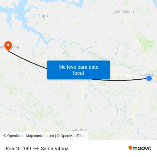 Rua 40, 180 to Santa Vitória map