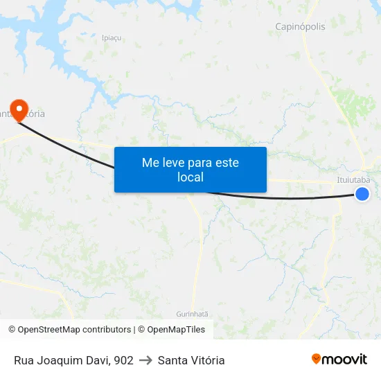 Rua Joaquim Davi, 902 to Santa Vitória map